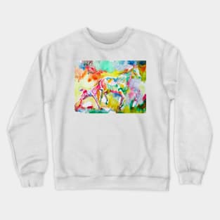 HORSE AND FOAL - watercolor painting Crewneck Sweatshirt